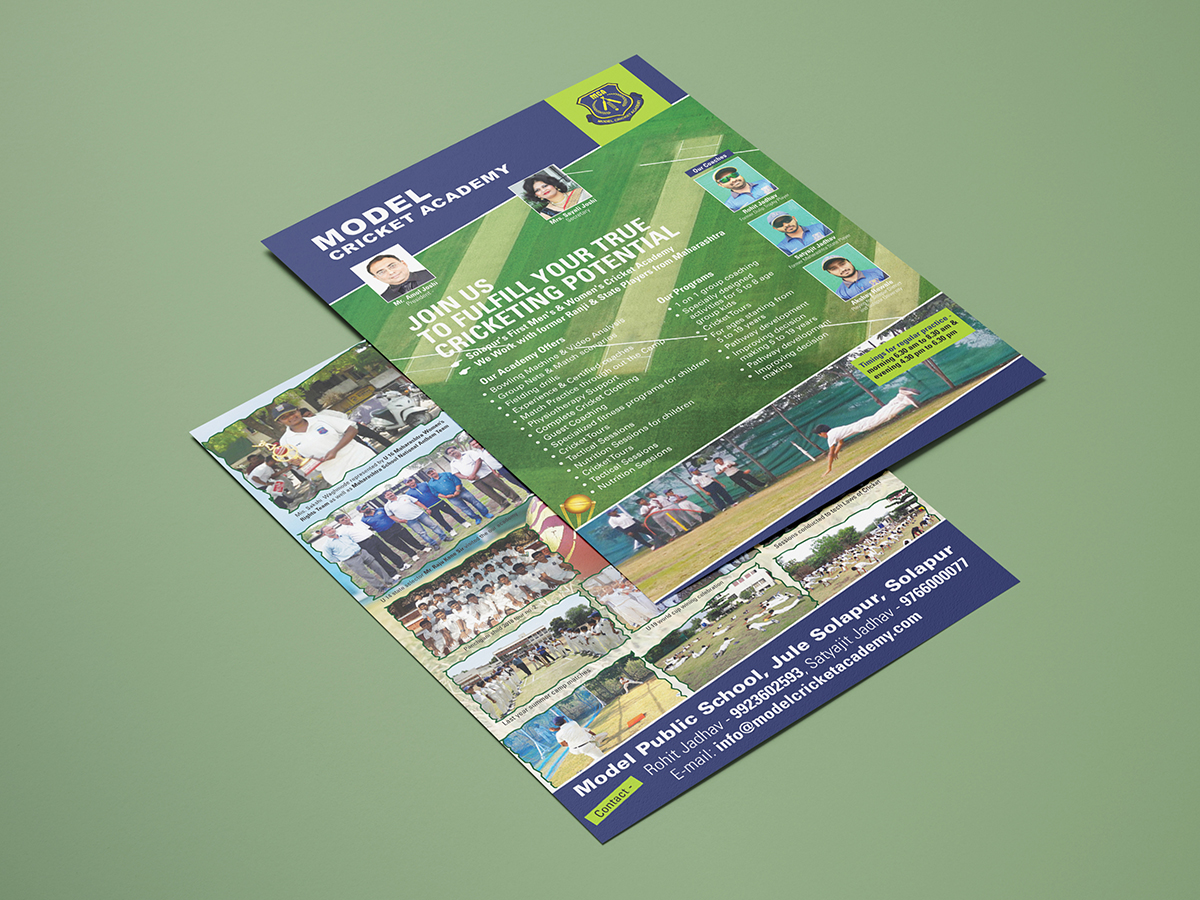 Model Cricket Academy Flyer